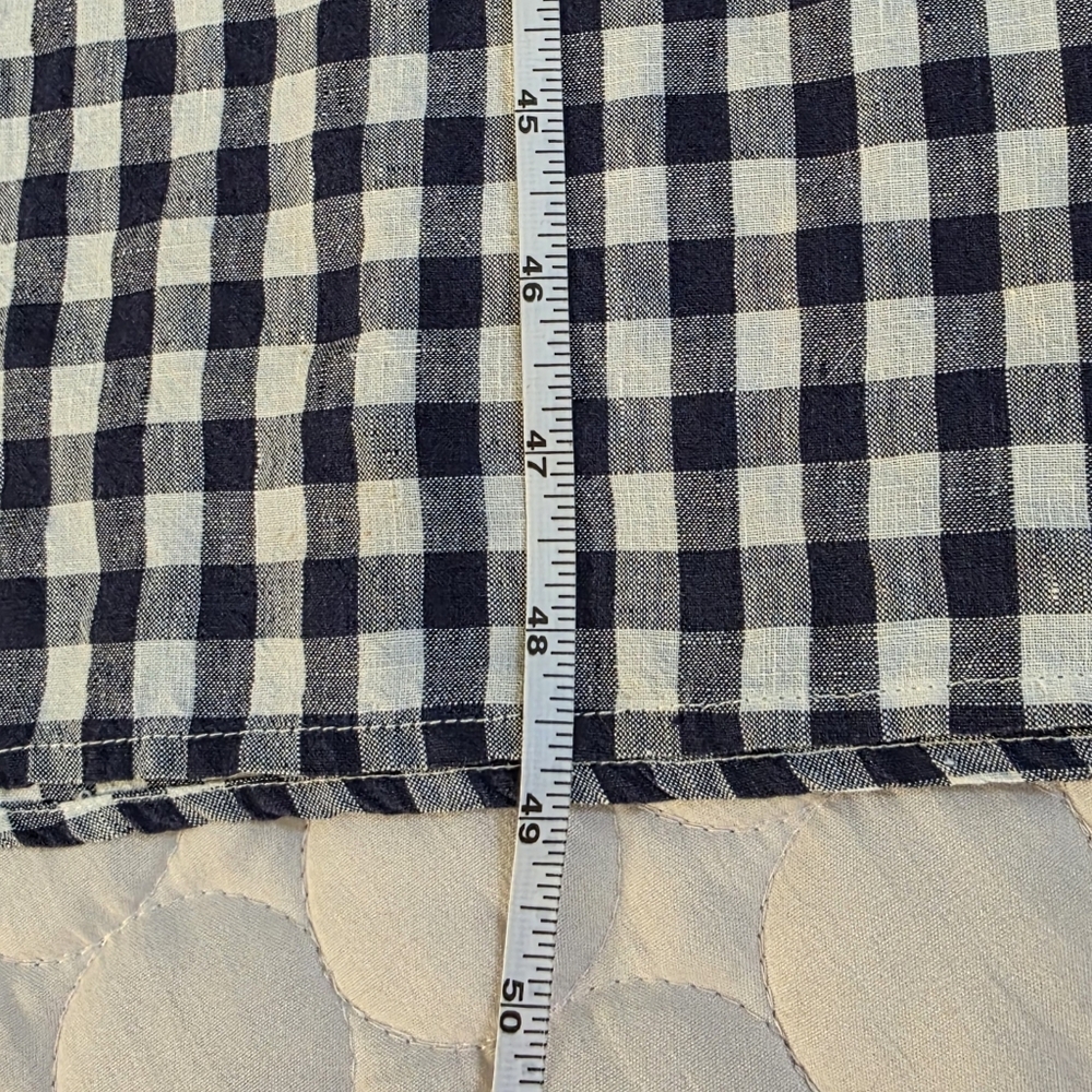 Apuntob Blue & White Linen  Sleeveless Gingham Midi Dress Large - Picture 11 of 15